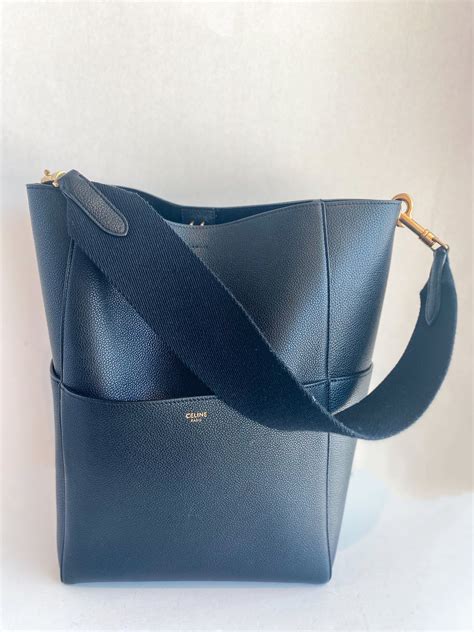 celine sangle canvas|Small Seau Sangle bag in soft grained calfskin .